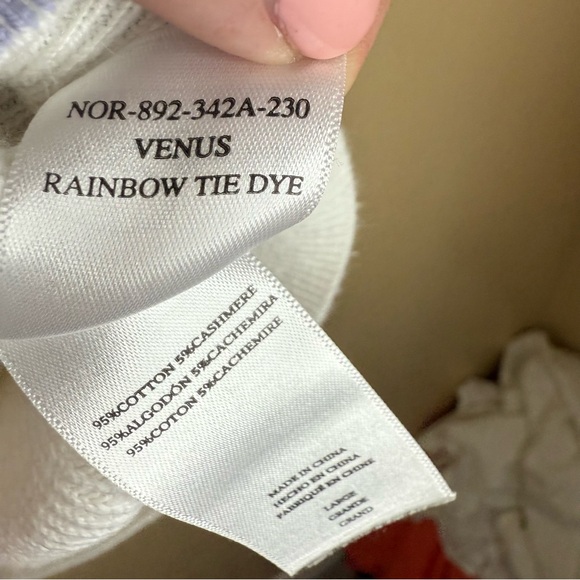 Rails Venus Size Large Cashmere and Cotton Rainbow‎ Tie Dye Sweater Boho Comfy - Picture 3 of 6